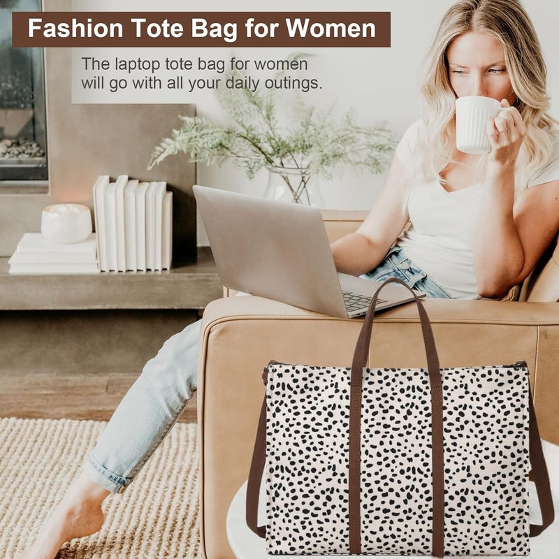 BTOOP Laptop Tote Bag for Women Work 15.6 inch Canvas Shoulder Bags Computer Messenger Purse Teacher Handbag Office Briefcase - Image 5